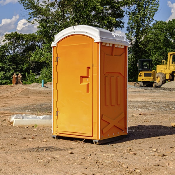 how often are the portable restrooms cleaned and serviced during a rental period in Whiteside TN